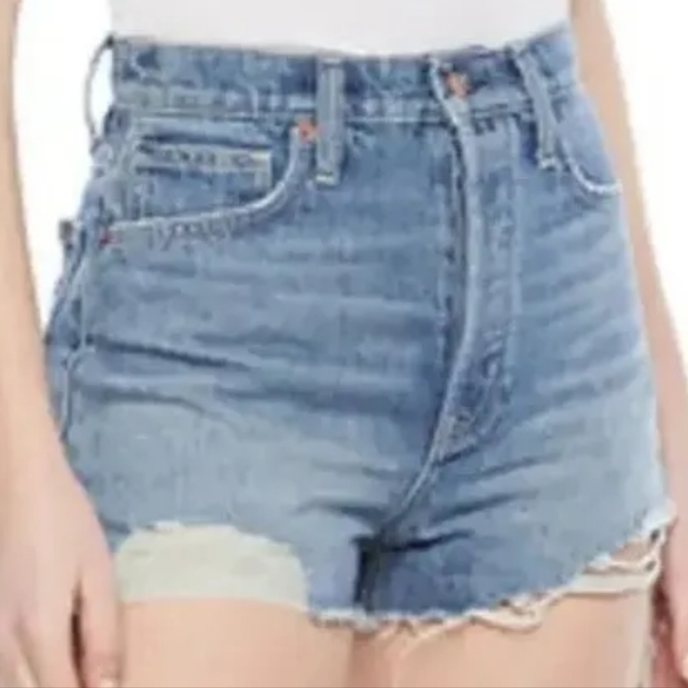 Arizona Jeans High Waisted Blue Booty Jean Shorts Dark Cove Plus 16W 38/3.5"